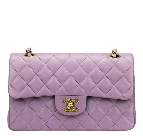 chanel light purple flap bag.